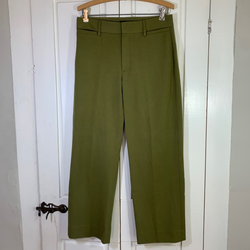 Banana Republic Women Olive Green Straight Leg Trousers Pants Size 6 Office